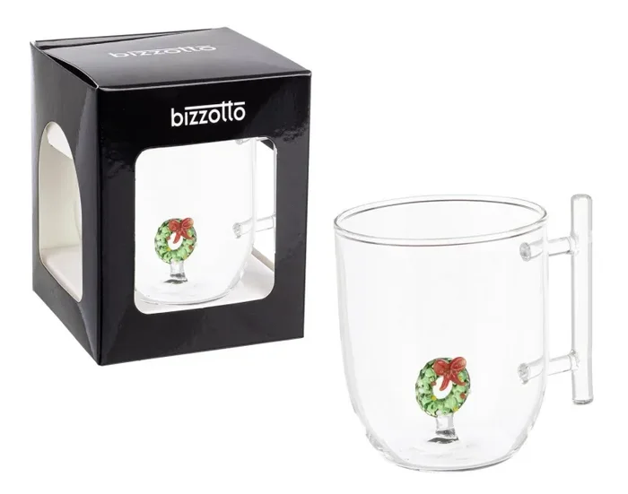 Bizzotto Tazza Mug Glamorize Corona Natale con Box