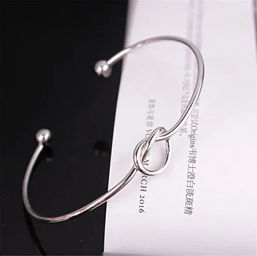 BODYA Donna L’amore del braccialetto nodo regolabile fiocco Argento - immagine 3