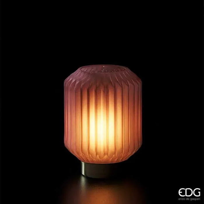 Bomboniera Edg Enzo de Gasperi Lampada Bright con timer 17cm Rosa Antico