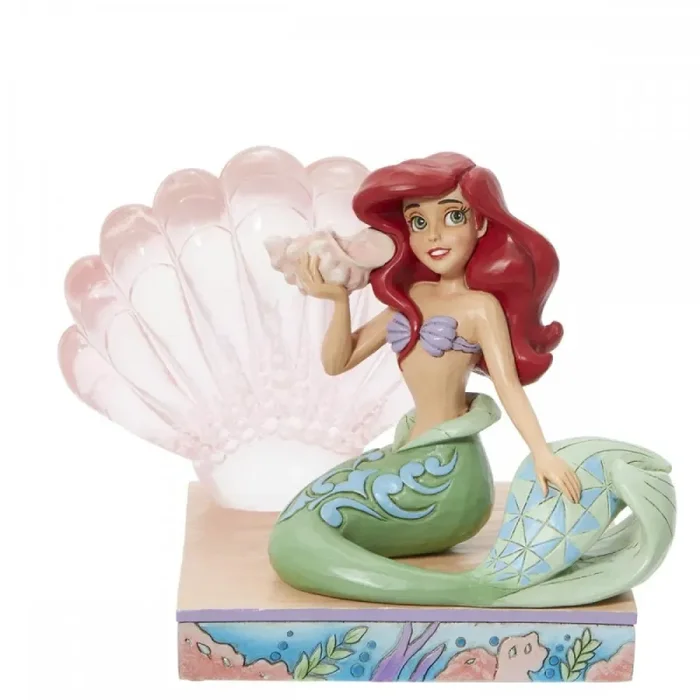 Bomboniera Enesco Statuetta Colorata Ariel con Conchiglia in Resina