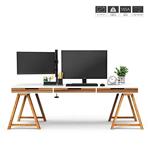 BONTEC Braccio Singolo sul Scrivania per Installare LCD LED Computer Schermo… Online ora - immagine 2