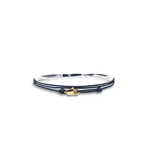 Bracciale Sottile Da Uomo e Donna Con Chiusura a Clip Fatta a Mano – Gioielli Da Surfista – Bracciale In Tessuto Minimalista – 100% Impermeabile e Regolabile (Oro blu)