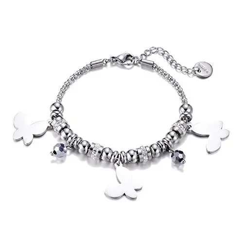 Braccialetti Pop-corn per le donne, Bracciale con ciondolo Charm #5 Farfalla