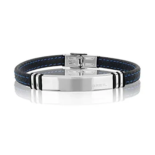 BREIL – Bracciale Uomo Savage – Cinturino in Acciaio e Silicone – Nero