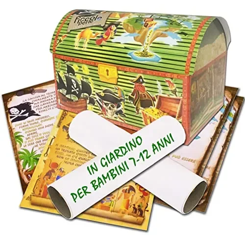 Caccia al tesoro in scatola in giardino – in spiaggia o casa/giardino 7-12 anni – per feste di compleanno – giochi per bambini