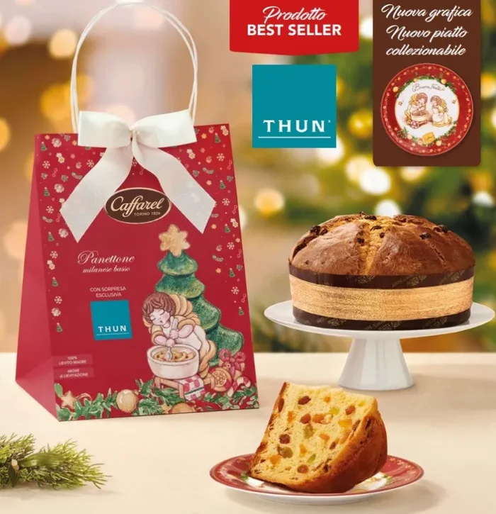 Caffarel Panettone Natale Milanese Basso Thun Caffarel 1 Kg - immagine 2