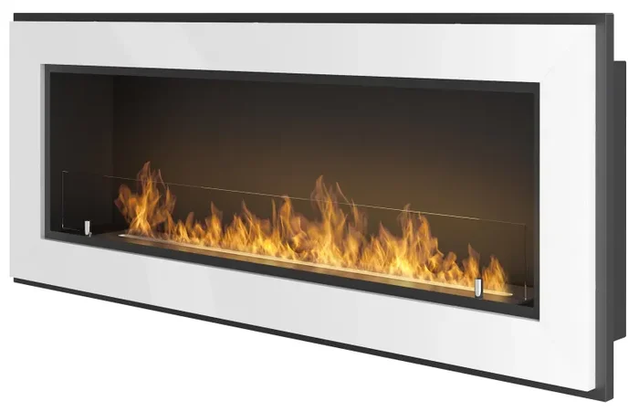 Camino a Bioetanolo da Parete 120×49 cm Frame 1200 Bianco