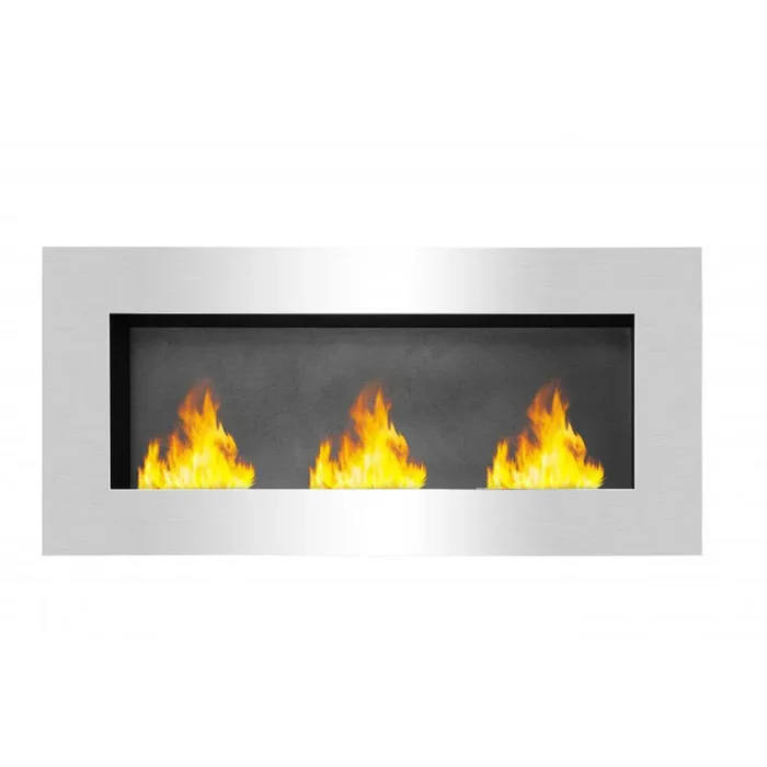 Camino a Bioetanolo da Parete 150x70x22 cm Keira Nero e Acciaio Vendita online