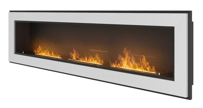 Camino a Bioetanolo da Parete 180×49 cm Frame 1800 Bianco