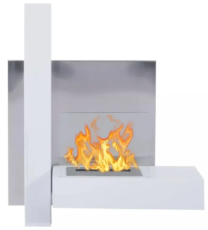 Camino a Bioetanolo da Parete 75×63 cm Bianco