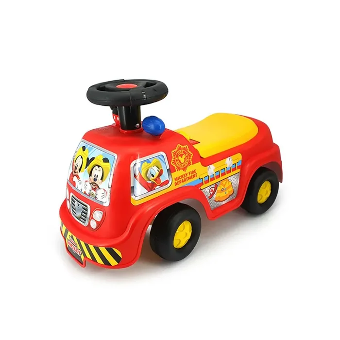 Camion dei Pompieri Cavalcabile 25x51x33 cm per Bambini Mickey Mouse Rosso - immagine 3
