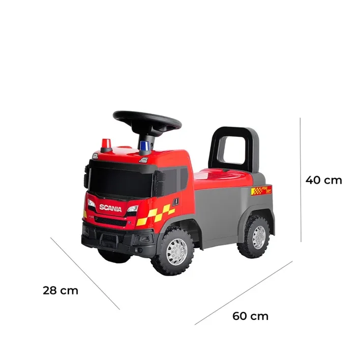 Camion dei Pompieri Cavalcabile 60x28x40 cm per Bambini Scania Rosso - immagine 2