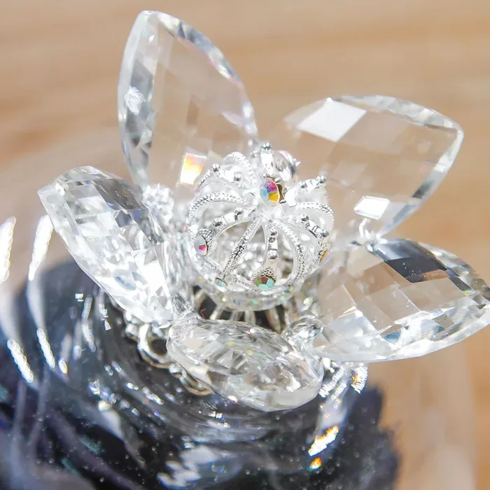 Campana Cristalli con Rosa Nera e Corona Oro Via Margutta - immagine 2