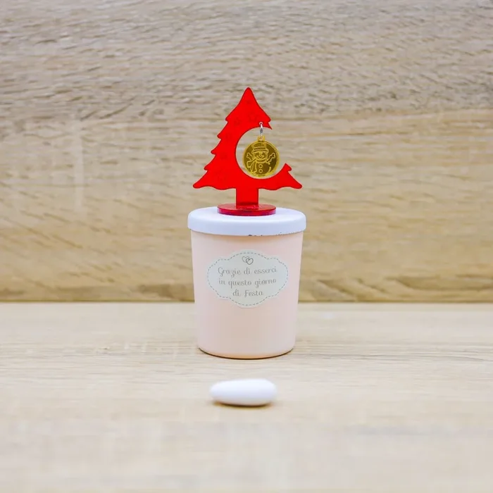 Candela con Albero di Natale
