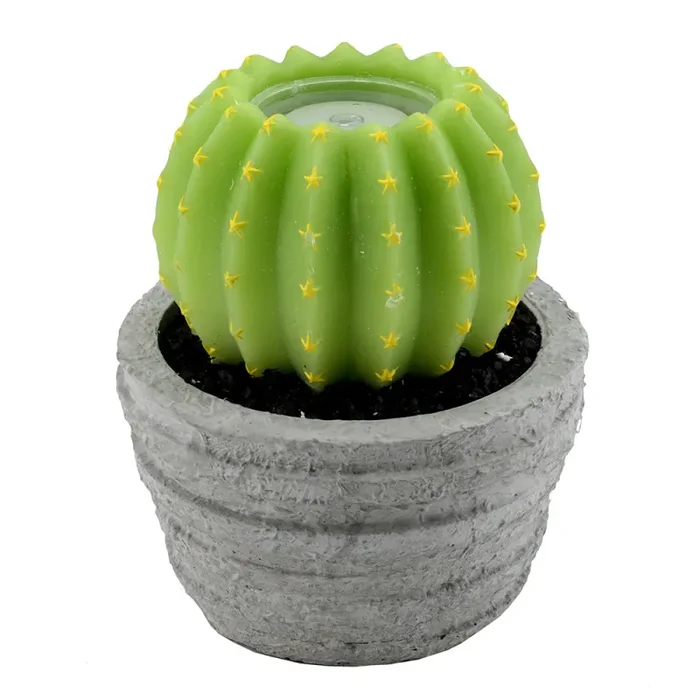 Candela led cactus con vaso fontana cm Ø23xh28