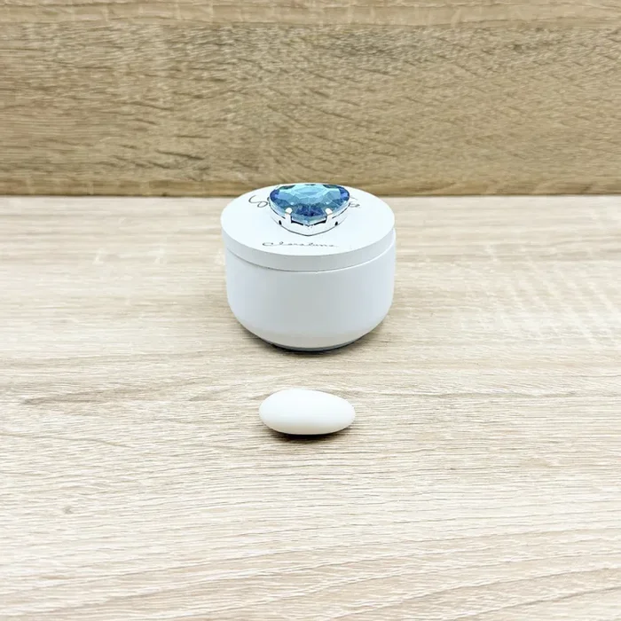 Candela Piccola Celeste con Cuore Claraluna In saldo