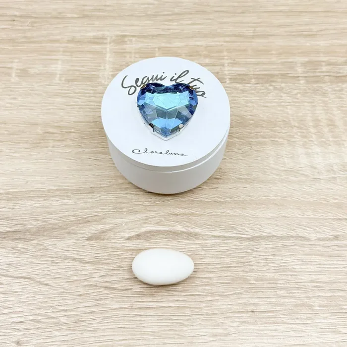 Candela Piccola Celeste con Cuore Claraluna In saldo - immagine 3