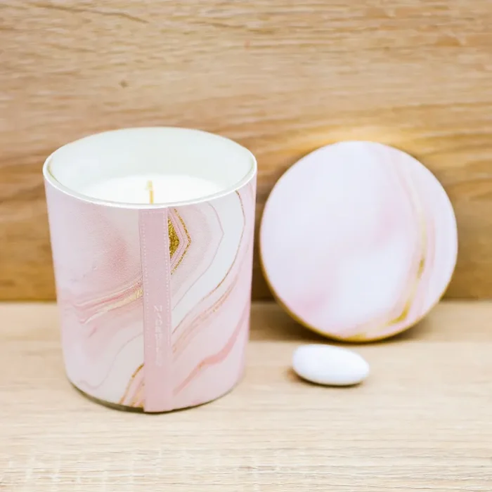 Candela Profumata “Linea Marmo” Rosa Madrhèlen - immagine 2