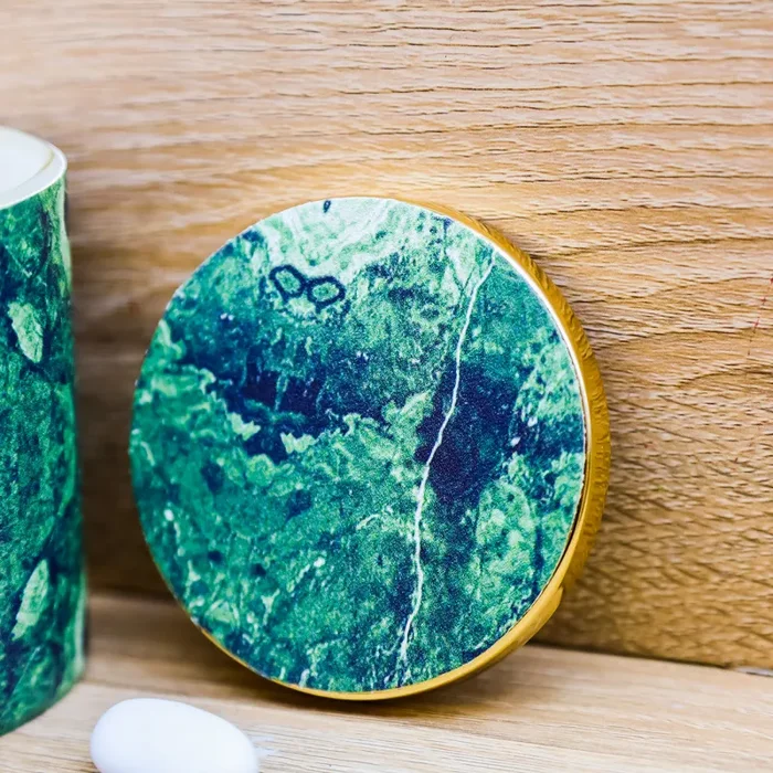 Candela Profumata “Linea Marmo” Verde Madrhèlen - immagine 3