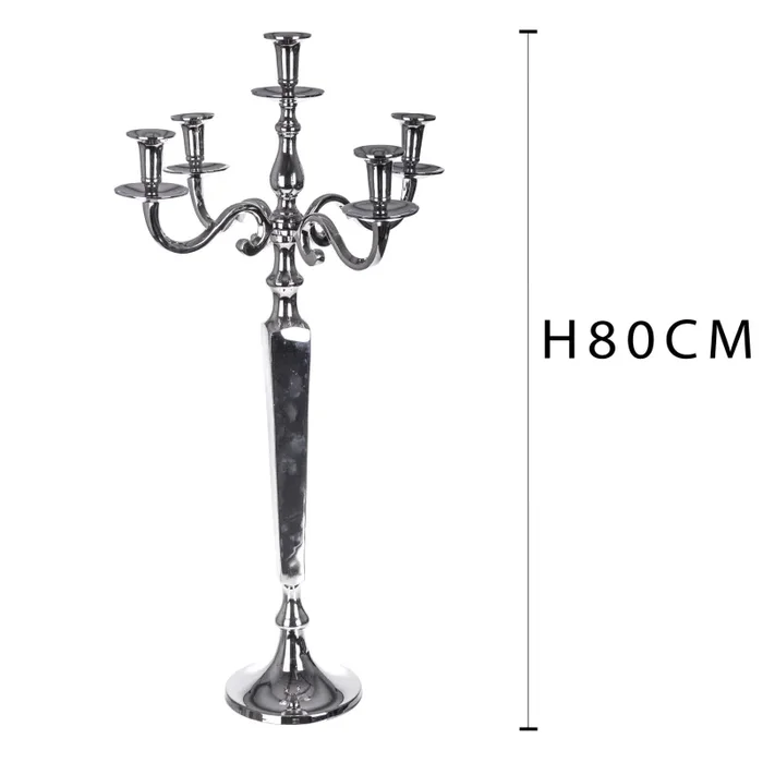 Candelabro in Metallo Composto da 5 Bracci Altezza 80 cm - immagine 2
