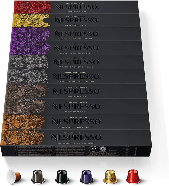 CAPSULE NESPRESSO ORIGINALI – Selezione Ispirazione Italiana, 100 Capsule Nespresso Caffè, Linea Original, Capsule Riciclabili Nespresso