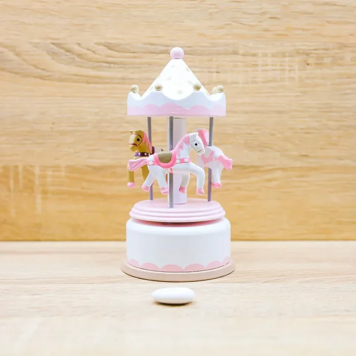 Carillon Giostra Bianco e Rosa Encantada Online