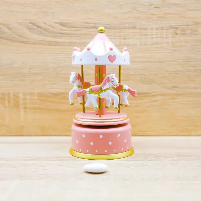 Carillon Giostra Rosa e Bianco Encantada