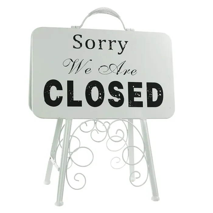 Cartello in in ferro con Scritta Open cm 45×27,5xh64