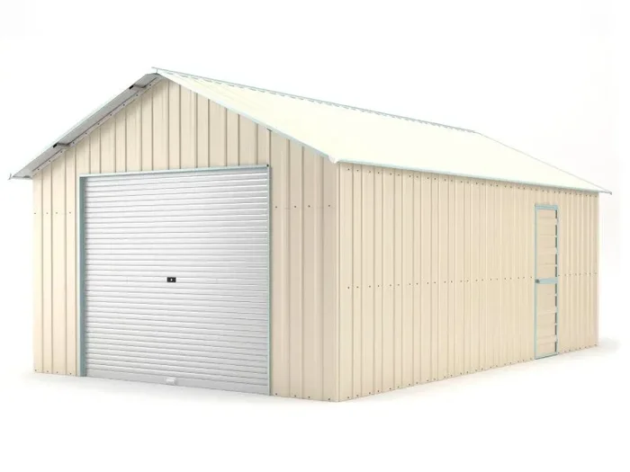 Casetta Box da Giardino in Lamiera di Acciaio 438x721x324 cm Beige