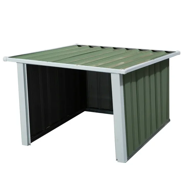 Casetta Box da Giardino in Lamiera per Robot Tagliaerba 86x75x62-51 cm Verde