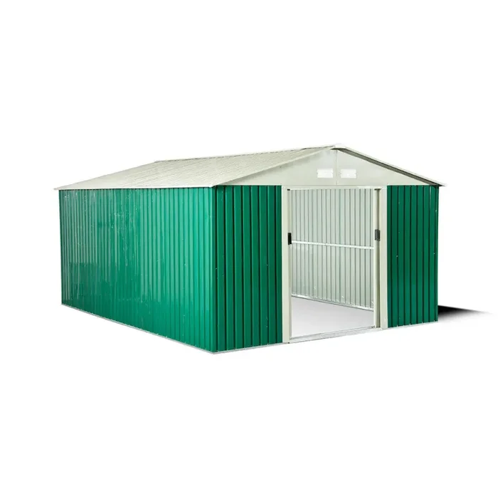 Casetta Box da Giardino in Lamiera Verde per Deposito Attrezzi H190x191x111cm Taddei Pert S