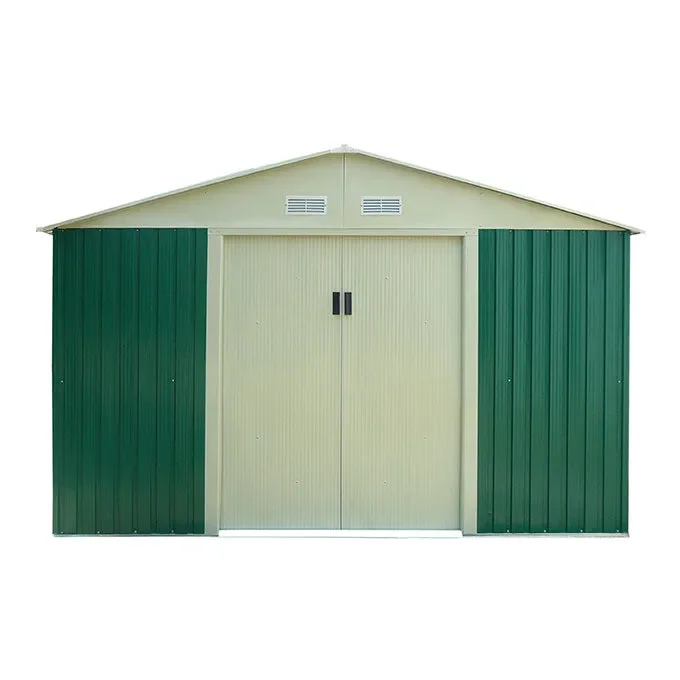 Casetta Box da Giardino in Lamiera Verde per Deposito Attrezzi H198x251x171cm Taddei Pert L