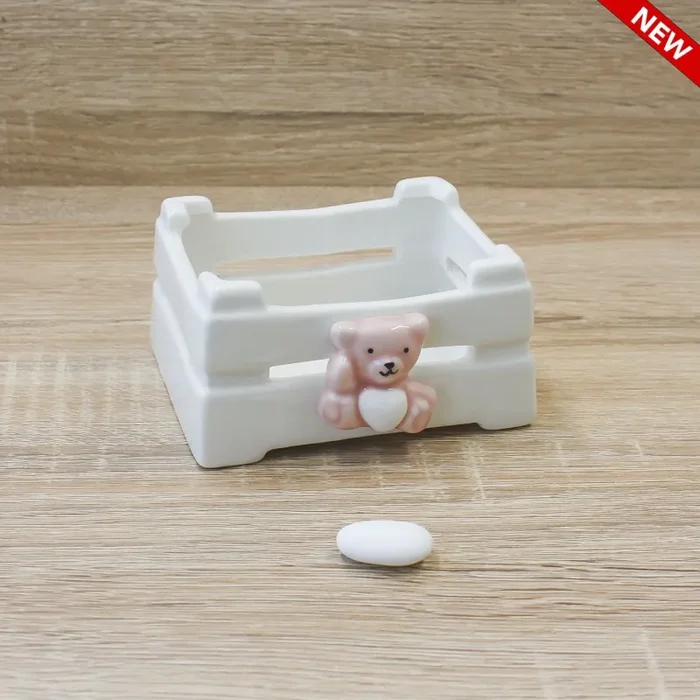 Cassetta con Orsetto del Cuore Rosa Vendita online