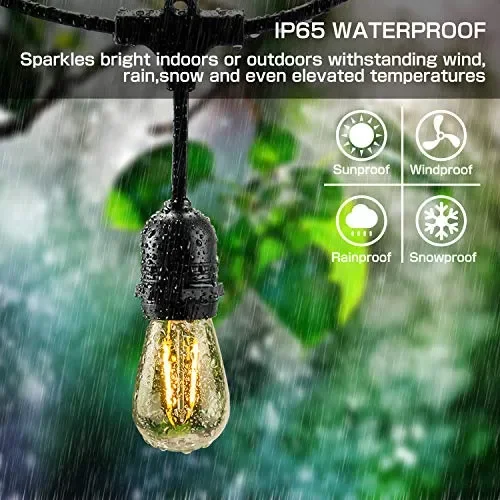 Catena Luminosa Esterno,OxyLED 15 Metri Luci Natale Bianco Caldo 15led - immagine 2