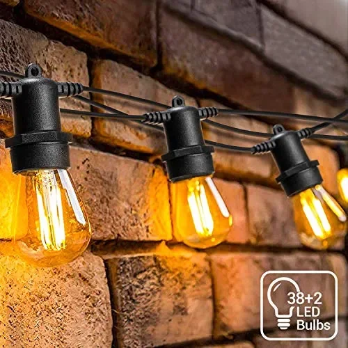 Catena Luminosa Esterno,OxyLED 39 Metri Luci Natale Bianco Caldo-39m