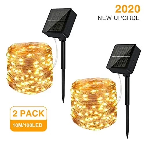 Catena Luminosa Solare – 2 Pacchi 10M 100 LED Stringa Luci Solari Esterno…