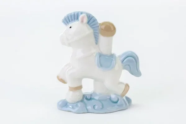 CAVALLUCCIO PORCELLANA CELESTE 8X6.5X9.5cm