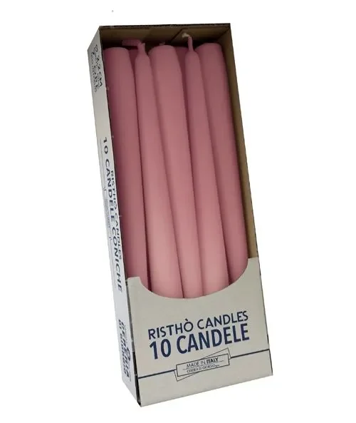 Cereria Di Giorgio Candele Coniche D 2,2 Cm H 25 Cm Rosa Bebè 10 Pz - immagine 2