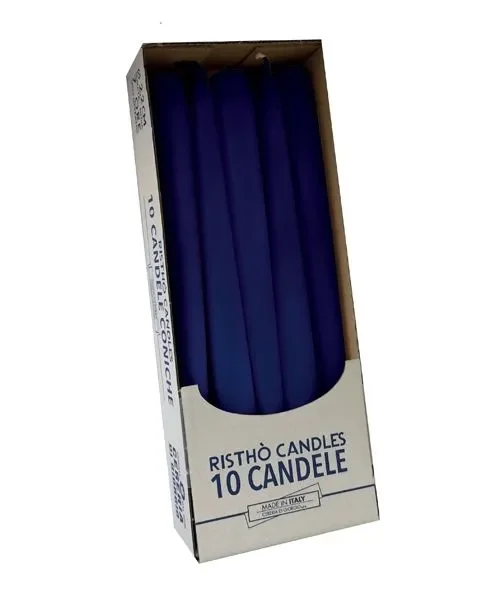 Cereria Di Giorgio Candele Coniche Ø 2,2 cm H. 25 cm (10 pz) – Blu Navy - immagine 2