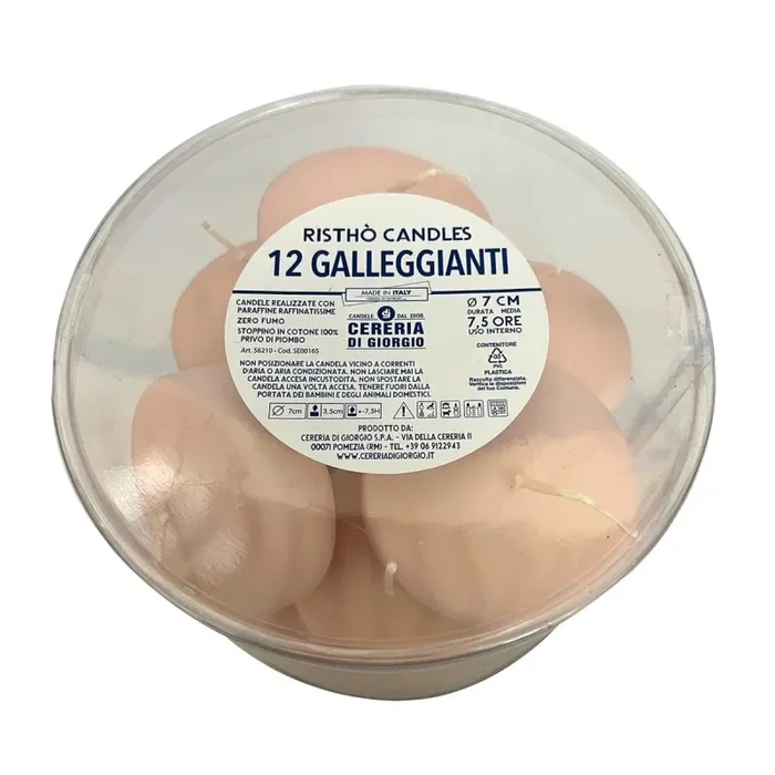 Cereria Di Giorgio Candele Galleggianti D 7 Cm H 1,5 Cm Cipria 12 Pz Vendita online - immagine 3