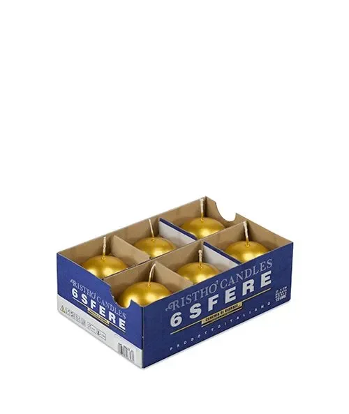 Cereria Di Giorgio Candele sfera Ø 6 cm (6pz) – Oro Vendita calda online