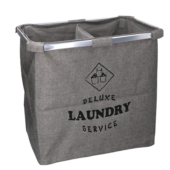 Cesto Portabiancheria in tessuto sacco grigio doppio pieghevole cm 54×34.5xh50.5 Saldi