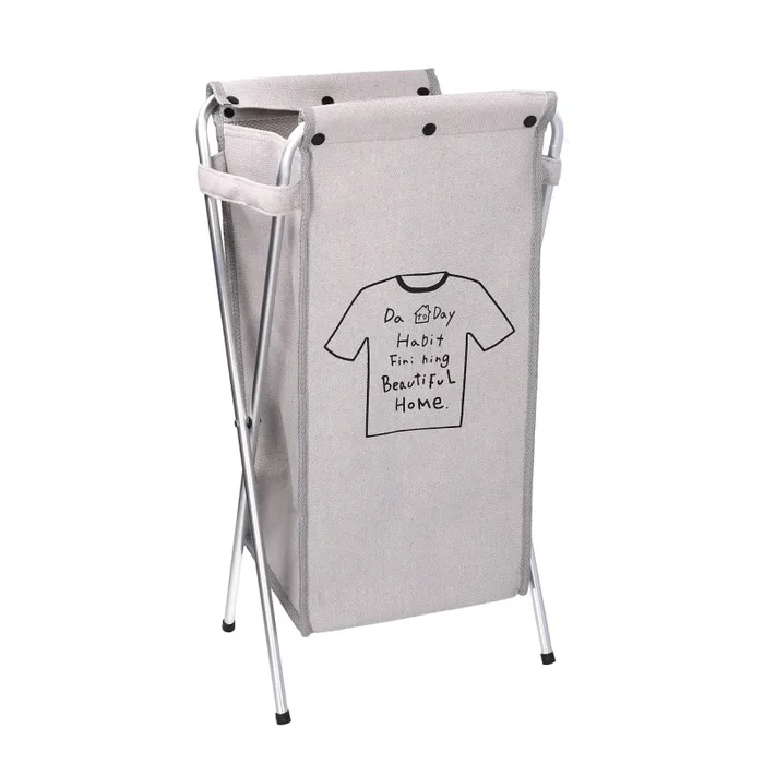 Cesto Portabiancheria in tessuto sacco grigio pieghevole cm 29×33,5xh66