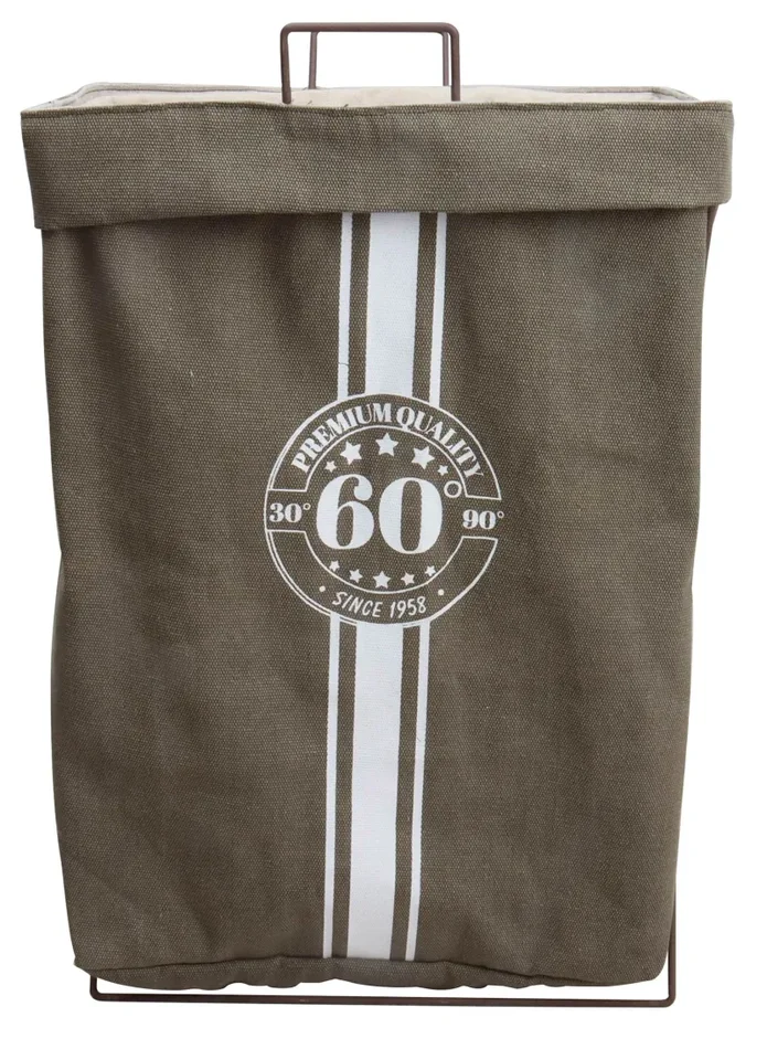 Cesto Portabiancheria Pieghevole con Manici 56x25x38 cm in Tessuto e Metallo Grigio