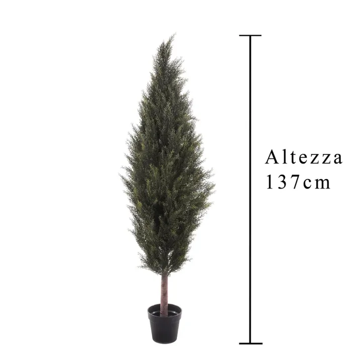 Cipresso Artificiale con Vaso Altezza 137 cm Verde - immagine 2