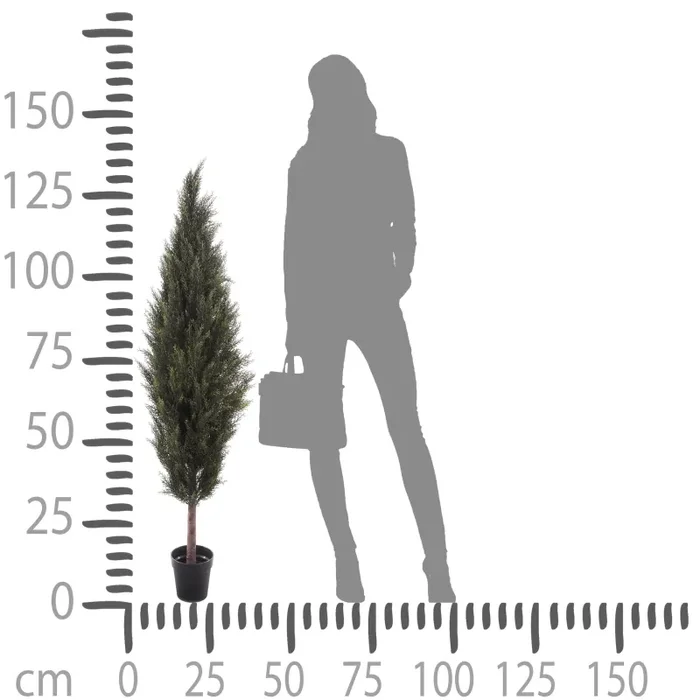 Cipresso Artificiale con Vaso Altezza 137 cm Verde - immagine 3