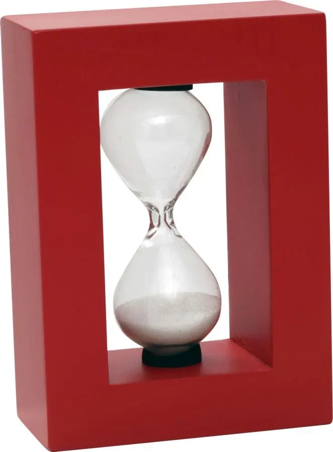 Clessidra con Cornice Rossa 60 Secondi 7×3,6×9,9 cm MDF e Vetro Rosso