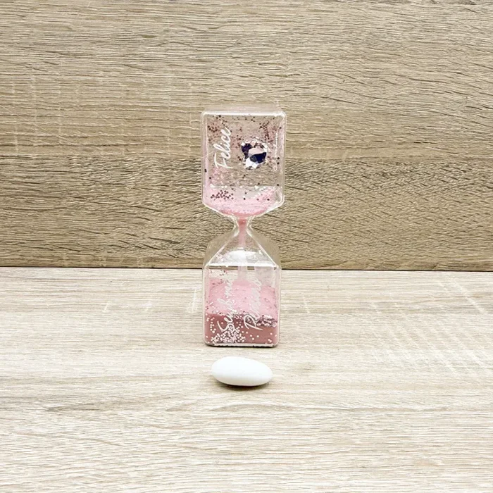 Clessidra Piccola Rosa con Strass Cuore Claraluna