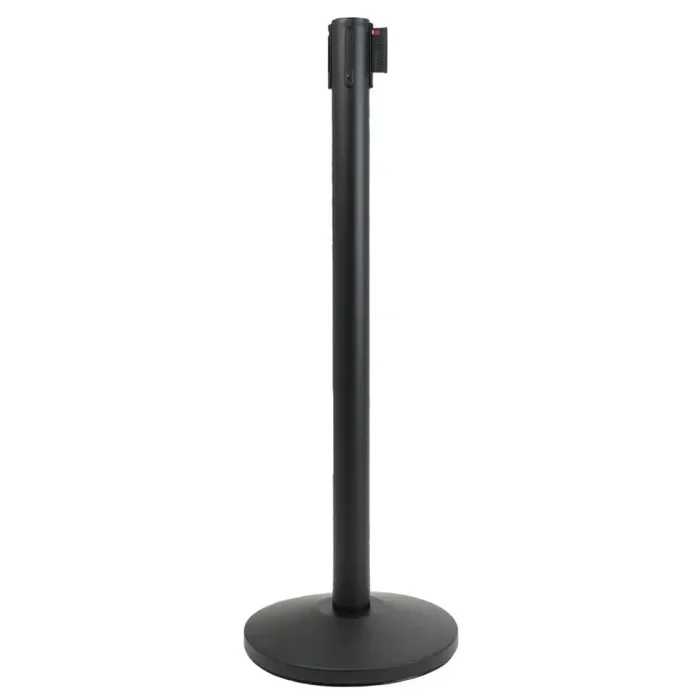 Colonnina con Nastro da 3 m in Metallo Nero nastro Grigio - immagine 2