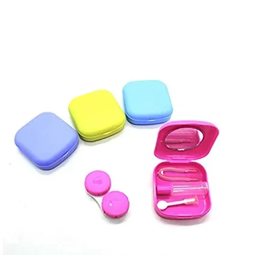 Confezione da 4 mini custodia viaggio per lenti a contatto, blu, viola,… - immagine 3